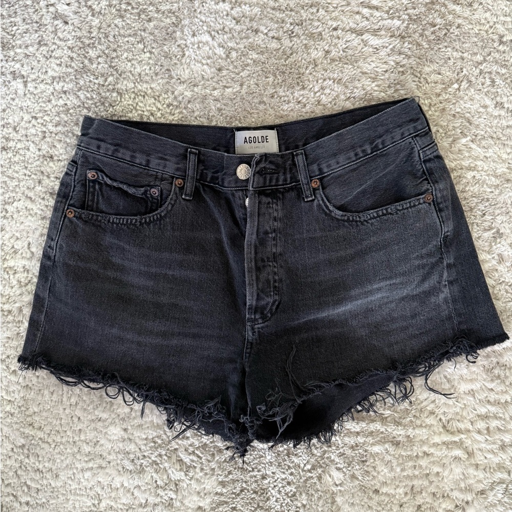 Agolde Parker Short Black Demin Shorts